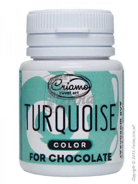 Краситель пищевой для шоколада Criamo Бирюзовый/Turquoise 18г< фото цена